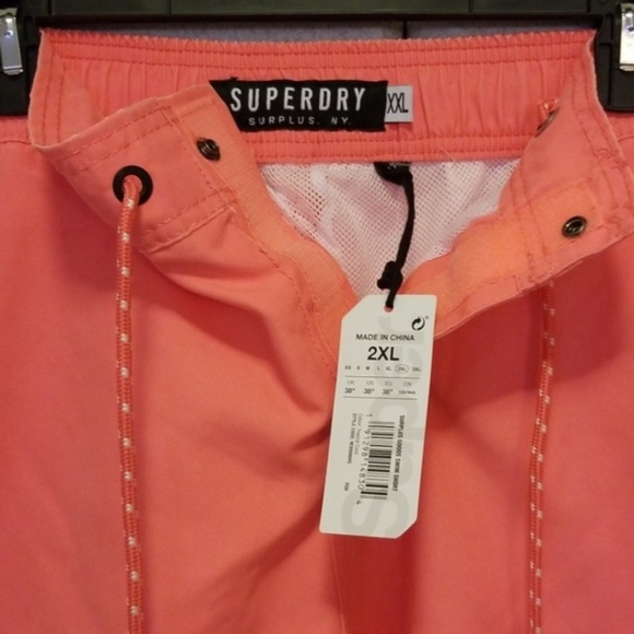 Superdry Men's Swimming Trunks, Salmon - Picture 2 of 4